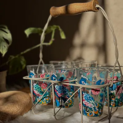 Introducing my 'Mor Pankh' or peacock feather tea glasses. I rediscovered this old design and gave it a fresh look, perfect for serving chai to guests.