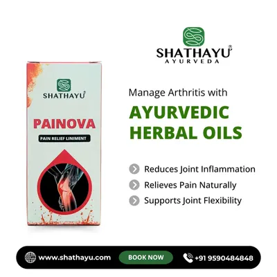To manage arthritis pain at home, I recommend our Painova Ayurvedic herbal oil. It is specially formulated to reduce joint inflammation, relieve pain naturally, and support joint flexibility.