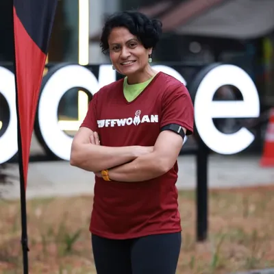 As a coach, I love being part of the running community. Here I am at the launch of a Tuffman event in Bangalore. I believe in meeting fellow athletes and sharing the passion for our sport.