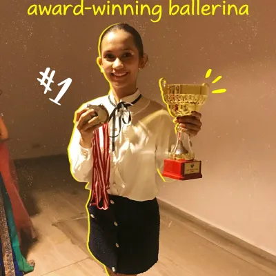 This is me with one of my first big awards. As India's first and only international award-winning ballerina, my goal is to pave the way for the next generation.