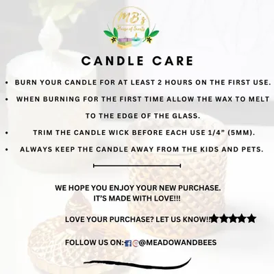 To help you get the most out of your candle, I've put together these top tips. Following these simple steps, like trimming the wick and allowing a full melt pool on the first burn, will ensure a clean, even burn every time.