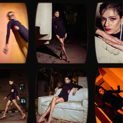 A collage from the 'Embrace Self' test shoot, styled by my student Shikha. This shows the variety of powerful shots we achieved, focusing on mood, composition, and highlighting the model's confidence.