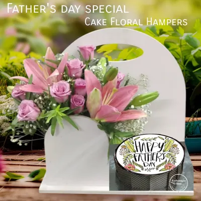 Make any occasion unforgettable with our cake and floral hampers. This Father's Day special combines a delicious, themed cake with a hand-arranged bouquet of fresh flowers, offering a complete and thoughtful gift solution.