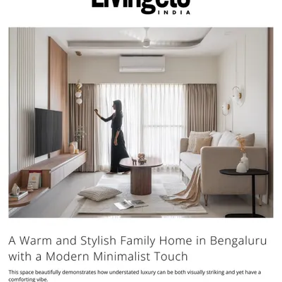 My warm and stylish family home project in Bengaluru was featured in Livingetc India. The publication highlighted how the space demonstrates understated luxury that is both visually striking and comfortable.