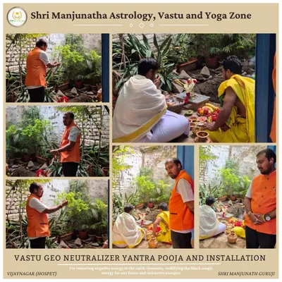 Here I am performing a Vastu Geo Neutralizer Yantra Pooja and installation at a client's home in Vijaynagar. This powerful ritual is done to remove deep-seated negative energies, including black magic effects, and restore a shield of positive energy around the home.
