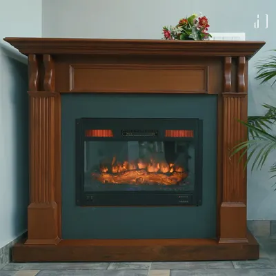 Adding a fireplace can instantly make a space feel cozy and luxurious. This classic wooden mantelpiece with an electric fireplace brings warmth and a beautiful focal point to the room.
