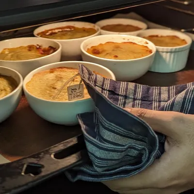 My Shepherd's Pie is pure comfort food and always reminds me of Christmas. I make it with a rich meat filling and top it with creamy mashed potatoes, baked until golden. It's available for pre-order and is ideal for a small dinner party.