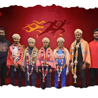 Our champions of 2023, felicitated in traditional style. This image represents the success and honor our athletes have brought to the academy through their relentless efforts in national and international competitions.