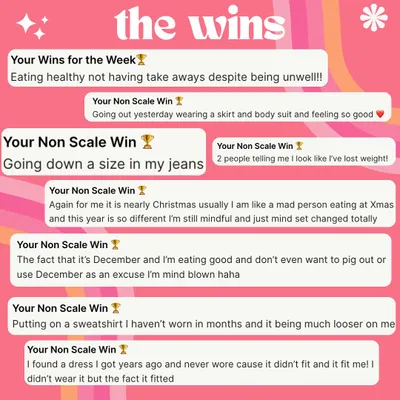 A look at the weekly wins from my clients. From going down a size in jeans to feeling good in a bodysuit, these non-scale victories are what the journey is all about.