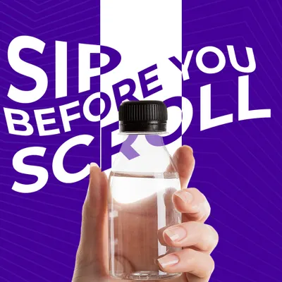 Here's a simple but effective reminder for you. Before you start scrolling, take a moment to take a sip of water. Small habits like this ensure you stay hydrated throughout the day.