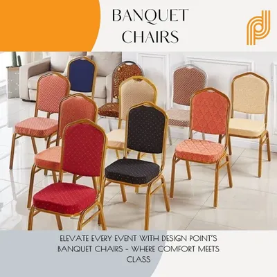 We offer a wide range of banquet chairs to elevate any event. These chairs are designed for both comfort and class, with strong metal frames and a variety of fabric options to match your decor.
