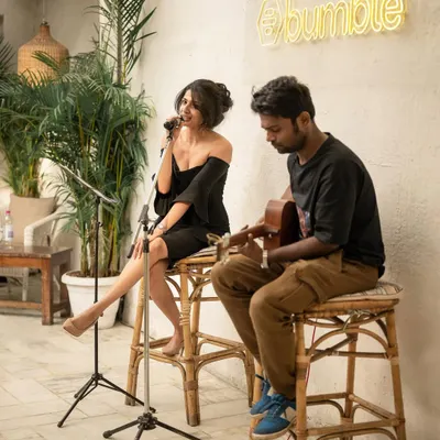 Performing my poem 'In the Year of Self' during a collaboration with Bumble India to announce their 2024 dating trends.