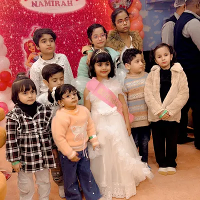 The birthday girl, dressed as a princess, poses with her friends. I love capturing these group photos that they'll look back on for years to come.