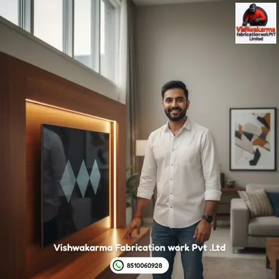 This custom-built TV cabinet features a sleek design with built-in lighting. My carpentry services focus on creating functional and beautiful furniture that perfectly matches your home's interior.