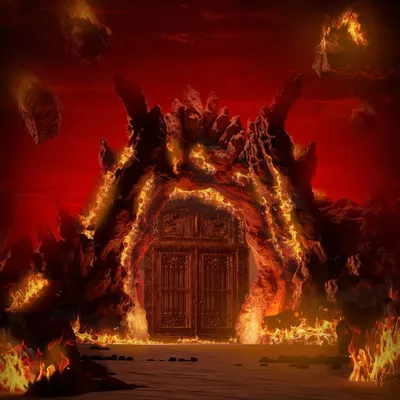 This is my vision of a "HELL GATE." I designed this portal with a craggy, volcanic rock structure and intense fire effects to create a truly infernal and intimidating entrance to another dimension.