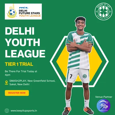 An official announcement for the Delhi Youth League Tier 1 Trial I hosted at my Saket venue. This is a serious opportunity for young players to get scouted for the AIFF Youth League.