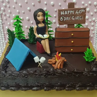 This detailed camping-themed cake demonstrates my ability to cater to multiple dietary restrictions at once. It was made completely vegan, gluten free, and refined sugar free, using jaggery for sweetness. Customization is at the heart of what I do.