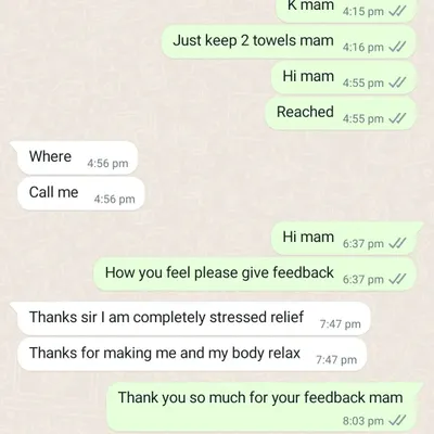 A client shared that she felt "completely stressed relief" and that the session helped her and her body relax. This is the result I always aim for.