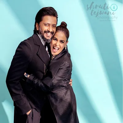The infectious laughter of Riteish and Genelia. Capturing the fun and playful energy of a couple is what makes a portrait session memorable and authentic.