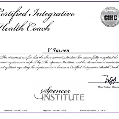 I am proud to be a Certified Integrative Health Coach (CIHC). This certification enhances my ability to provide a holistic, evidence-based approach to your health, integrating nutrition, fitness, and mental well-being.