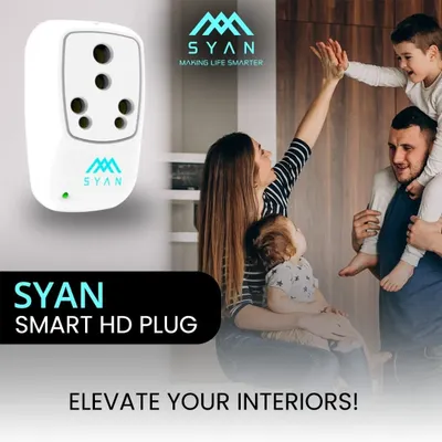 The SYAN Smart HD Plug is the easiest way to begin your smart home journey. It's perfect for controlling heavy-duty appliances like geysers, ACs, or microwaves, and its sleek design elevates your interiors.