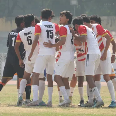 The team huddle is where we unite before a critical match. This is a moment of focus, motivation, and shared commitment before stepping onto the field for the HCL Delhi Future Stars Youth League.