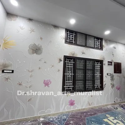 This is a full-wall texture art mural I completed for a client's home. The techniques for creating these subtle, elegant flowers are exactly what you will learn in my online session.