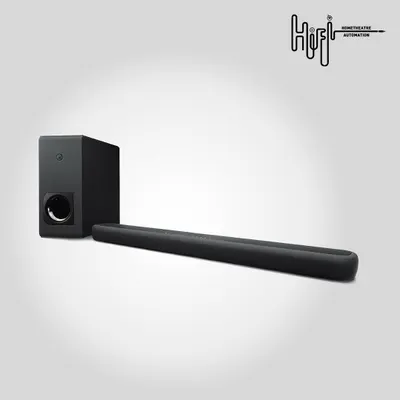 For a simple yet powerful upgrade to your TV's audio, I offer soundbars with features like built-in voice control. This Yamaha soundbar and wireless subwoofer deliver an impressive audio experience.