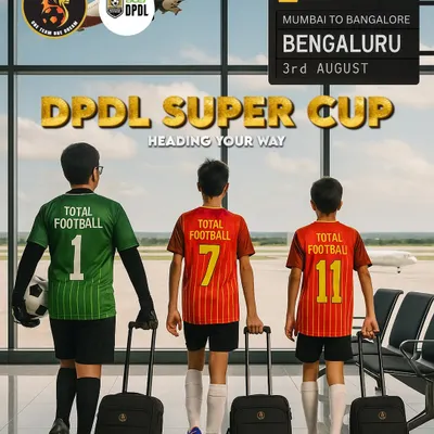 The journey begins. Our players at the airport, ready to depart for the DPDL Super Cup in Bengaluru.