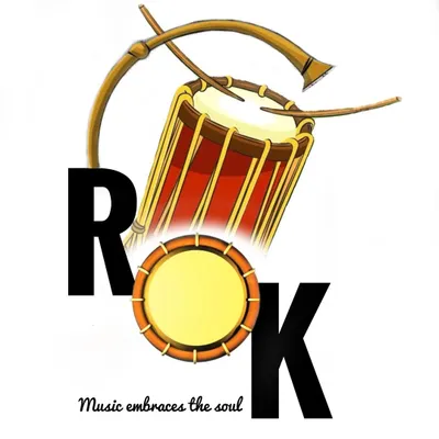 This is my logo for ROK, Rhythm Of Kerala. It represents the core instruments of our art, the Chenda and the Kuzhal, and my mission to let the music embrace your soul.