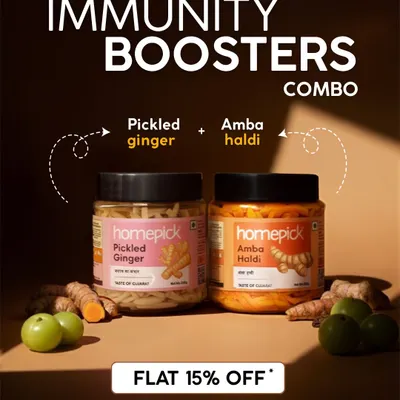 Boost your immunity this winter with our Pickled Ginger and Amba Haldi combo. These oil-free pickles are packed with natural goodness to help you stay healthy and warm.