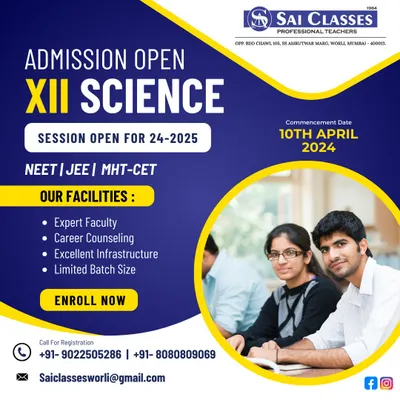 Admissions are open for our XII Science batch, which includes integrated preparation for NEET, JEE, and MHT-CET. We offer expert faculty, career counseling, and limited batch sizes for personalized attention.