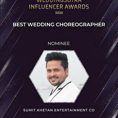 Truly humbled to be nominated for Best Wedding Choreographer at the WeddingSutra Influencer Awards for the fifth consecutive year. This recognition inspires us to keep creating with passion.