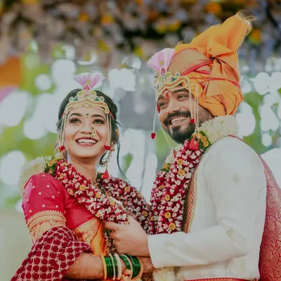 A joyful moment between the bride and groom during their Maharashtrian wedding ceremony. Capturing this kind of happiness is what I love about my job.