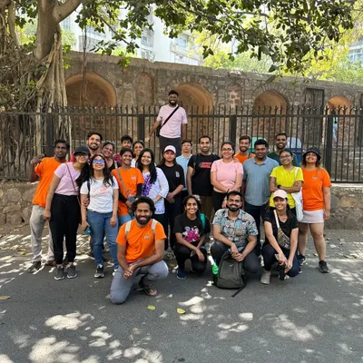 Smiles that pedal a thousand stories. This happy group photo captures the camaraderie and joy of exploring the heart of Delhi with fellow adventurers.