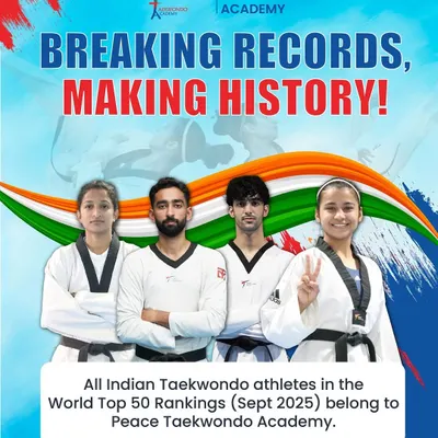 Breaking records, making history. We are proud to be the academy where all of India's top 50 world-ranked Taekwondo athletes train to achieve their dreams.