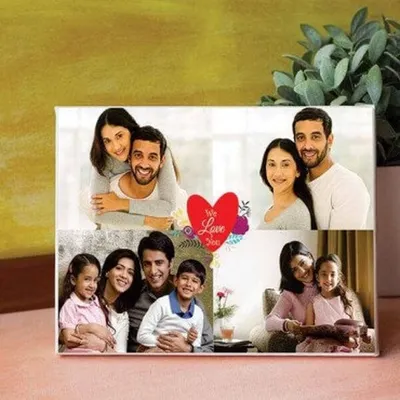 Create a beautiful family collage with a "We Love You" personalized canvas. You can combine multiple family photos into one piece of wall art, making it a perfect gift for parents or grandparents.