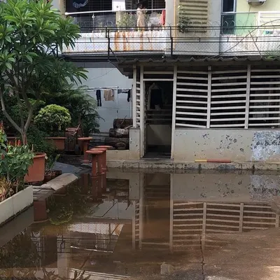 This was the starting point: a 70-year-old 'Mori' or outdoor wash area. These spaces are part of our history, and my vision was to preserve that sense of utility while giving it a completely new life.