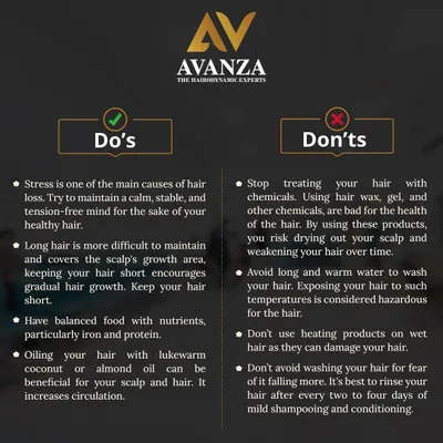 Here is a straightforward guide to the do's and don'ts of healthy hair care. Simple changes like managing stress, avoiding harsh chemicals, and eating a balanced diet can make a significant difference in preventing hair loss.
