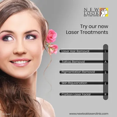 This graphic provides an overview of the different laser treatments we offer at our clinic. Whether you are looking for tattoo removal, laser hair removal, or a carbon laser facial, we have a solution for you.