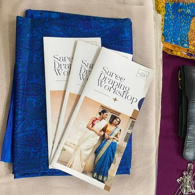 Getting ready for my first Saree Draping Workshop! Every session comes with a style guide to help you practice and perfect the new drapes and styling techniques we learn together.