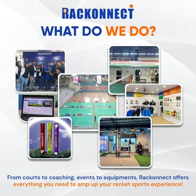 This collage gives a glimpse into everything we do. From world-class courts and professional coaching to our tournament software and gear shop, we offer a 360-degree racket sports experience.