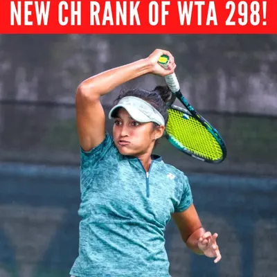 We celebrate Sahaja Yamalapalli's incredible achievement of breaking into the WTA top-300. This photo captures her intense focus during a match, embodying the resilience and hard work that defines her journey.