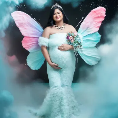 She walked in quietly and I knew we were about to create magic. This fairytale portrait with butterfly wings and a dreamy cloud-like setting is a testament to that vision.
