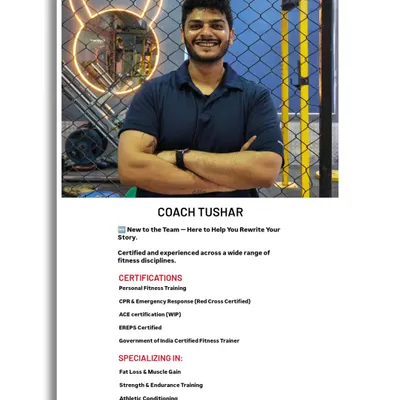 Coach Tushar is our expert in specialized training for women. He is certified to create postpartum and PCOD/PCOS workout plans that are both safe and highly effective.