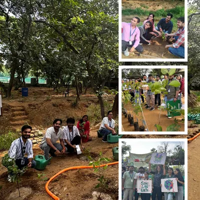 A snapshot of one of the season's biggest eco-restoration drives with over 600 employees from Genpact at Aravali Creek. The energy was incredible as thousands of native saplings went into the soil.