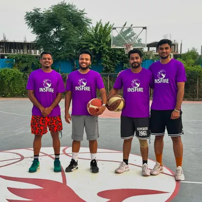Meet the Insfire team. A group of our coaches standing together on the court, ready to lead the next generation of players.