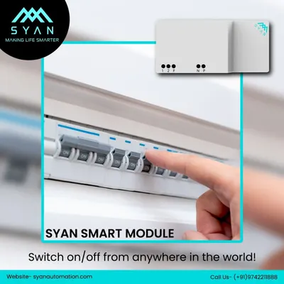 The Syan Smart Module is the core of my system. It allows you to turn any circuit on or off from anywhere in the world, retrofitting directly into your existing electrical setup.