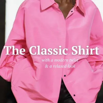 The classic shirt is getting a modern update. Look for relaxed fits and bold colors, like this oversized pink shirt, to give this wardrobe staple a fresh, contemporary feel.