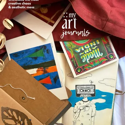 A look inside my art journals. These pages have witnessed my most creative chaos and aesthetic messes, serving as the starting point for many of my digital creations.